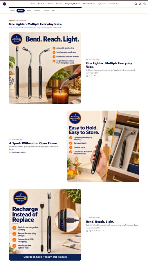 Lighter benefits section