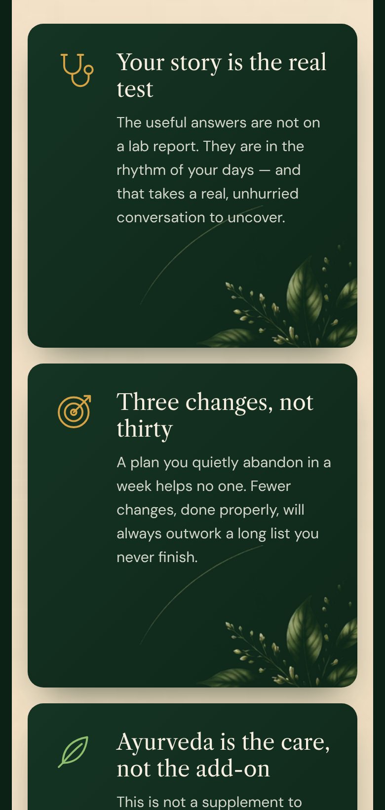 Practitioner cards on a phone