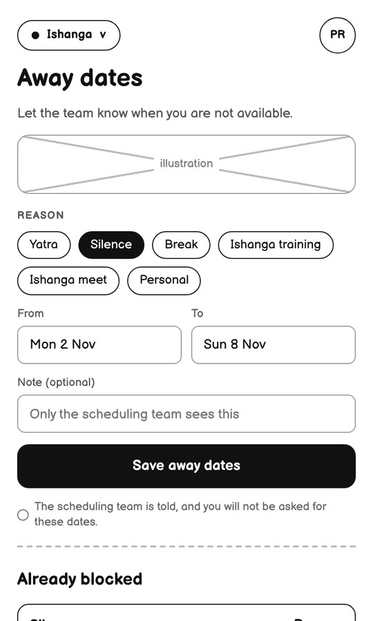 V1 / Wireframe screen