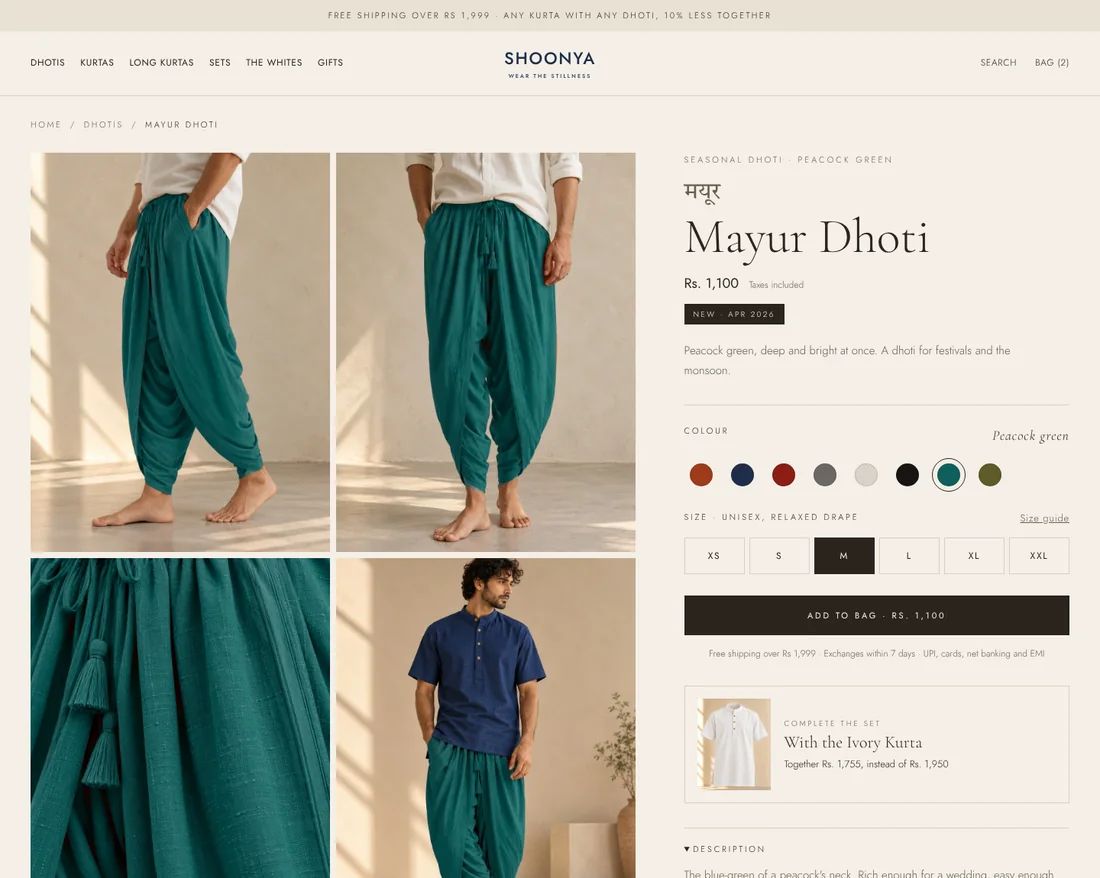 Mayur Dhoti product page