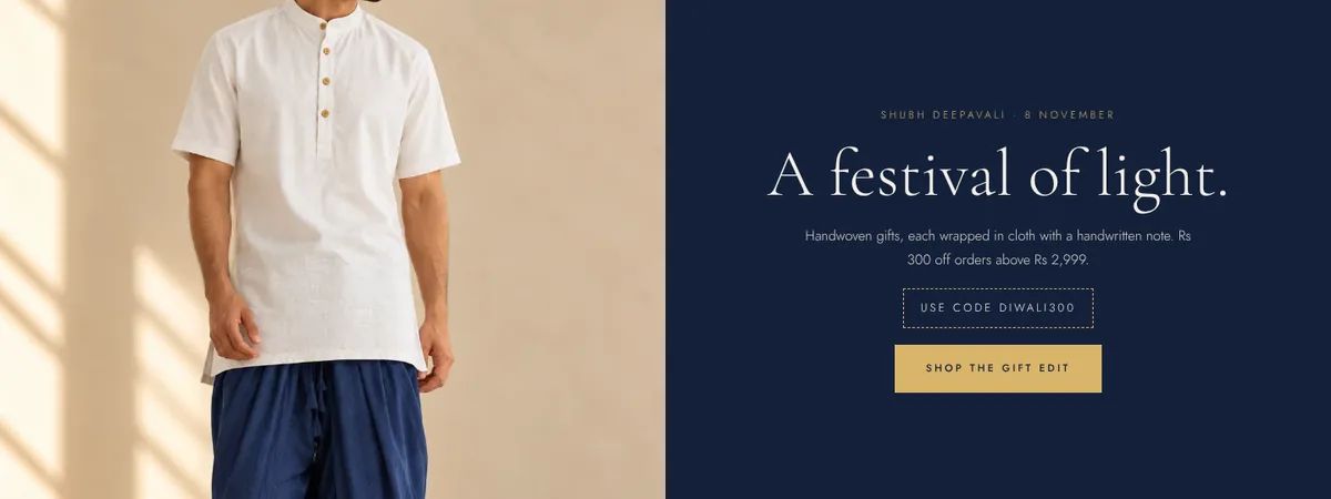 The Diwali gift edit, as a band on the home page