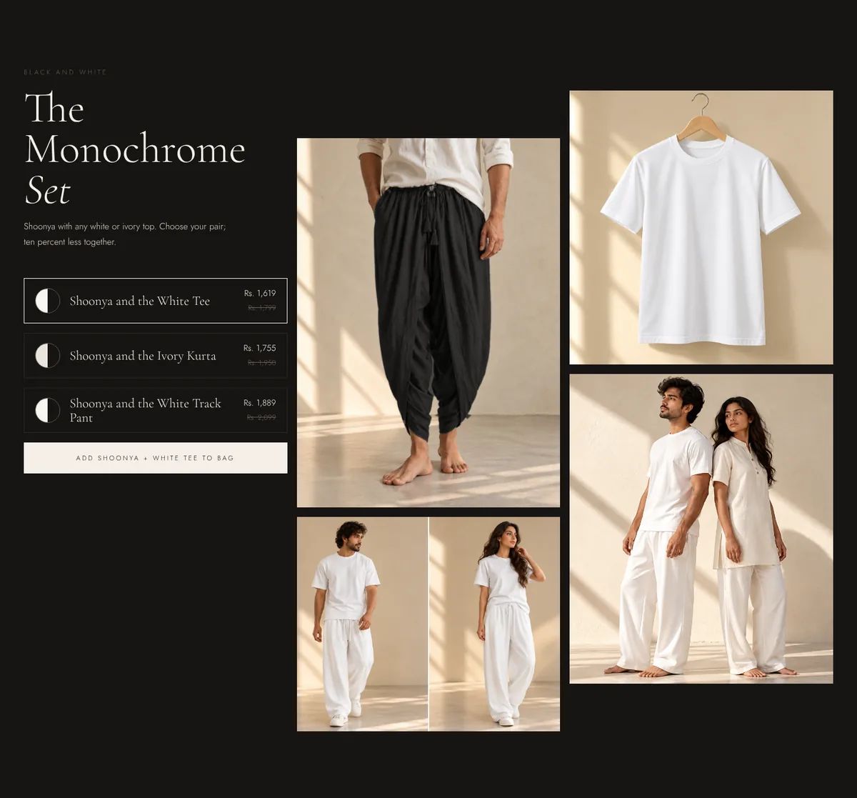 The Monochrome Set: black and white, worn as one look